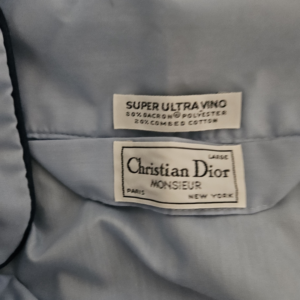 Christian Dior Monsieur Men's Blue Pajama Top Button Down Shirt Size M - Picture 3 of 3